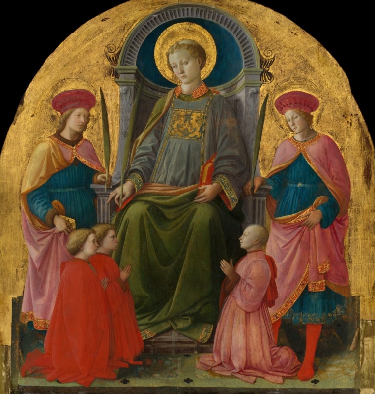 Saint Lawrence Enthroned with Saints and Donors, 1440s | Fra Filippo Lippi | Giclée Canvas Print