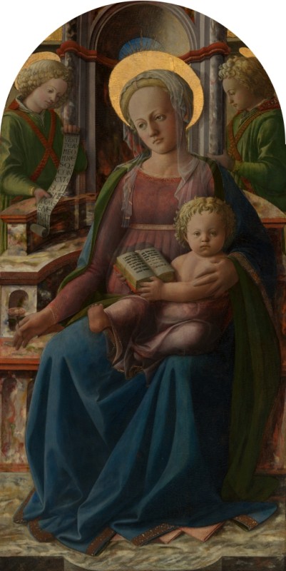 Madonna and Child Enthroned with Two Angels, 1440 | Fra Filippo Lippi | Giclée Canvas Print