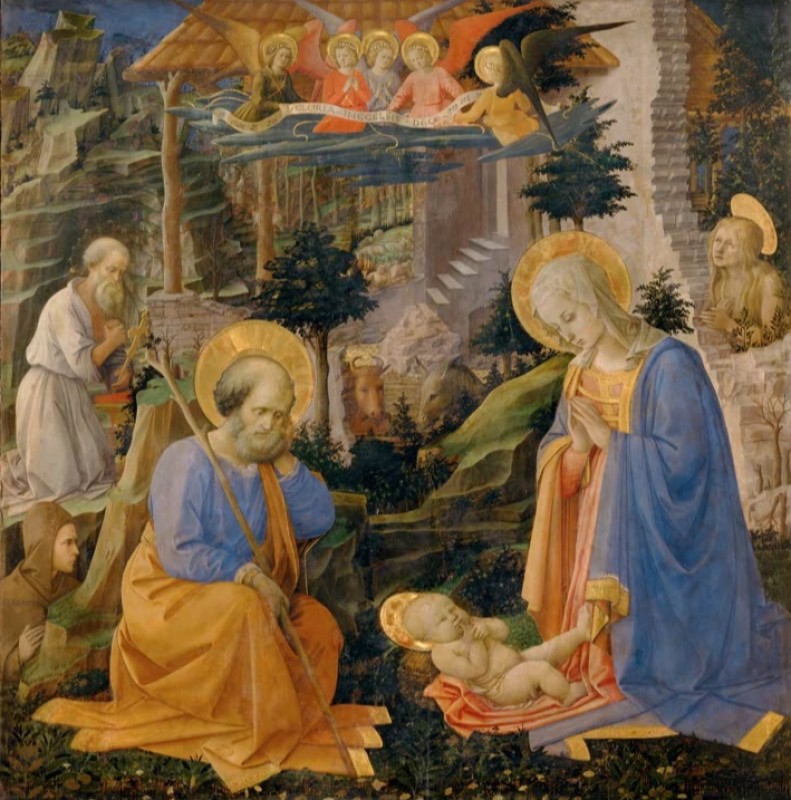 Adoration of the Child with the Saints Jerome, Magdalene and Hilarion, c.1453 | Fra Filippo Lippi | Giclée Canvas Print