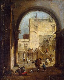 Venetian Capriccio: View of a Square and a Palace | Francesco Guardi | Gemälde Reproduktion