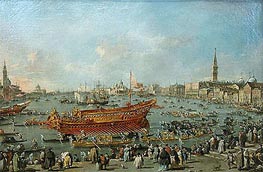The Bucentaur Departs for the Lido of Venice, on Ascension Day, c.1775/80 by Francesco Guardi | Canvas Print