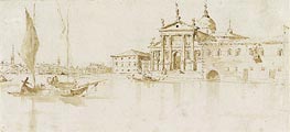 San Giorgio Maggiore, Venice; verso: Flagstaff with a Pennant, c.1765/75 by Francesco Guardi | Paper Art Print