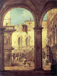 Capriccio with the courtyard of the Doge's Palace, c.1770 by Francesco Guardi | Canvas Print