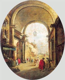 Capriccio with the Archway of the Torre dell'Orologio, a.1780 by Francesco Guardi | Canvas Print