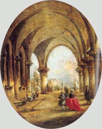 Capriccio with the Arcade of the Doge's Palace and Saint Giorgio Maggiore, c.1780 by Francesco Guardi | Canvas Print