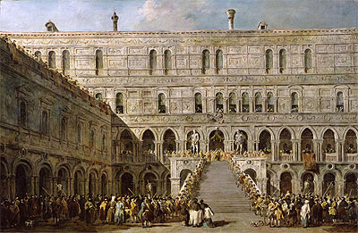 The Coronation of the Doge of Venice on the Scala dei Giganti of the Palazzo Ducale, c.1766/70 | Francesco Guardi | Giclée Canvas Print