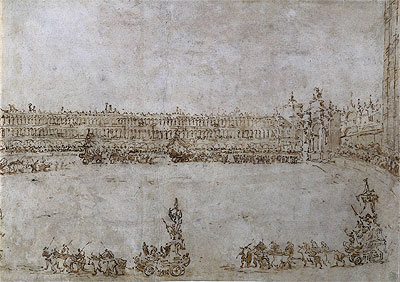 Triumphzug auf der Piazza San Marco für den russischen Erzherzog und die Erzherzogin, 1782 | Francesco Guardi | Giclée Papier-Kunstdruck