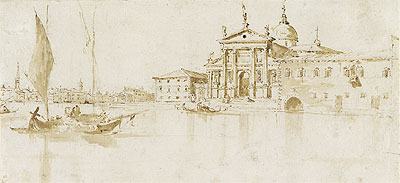 San Giorgio Maggiore, Venice; verso: Flagstaff with a Pennant, c.1765/75 | Francesco Guardi | Giclée Papier-Kunstdruck