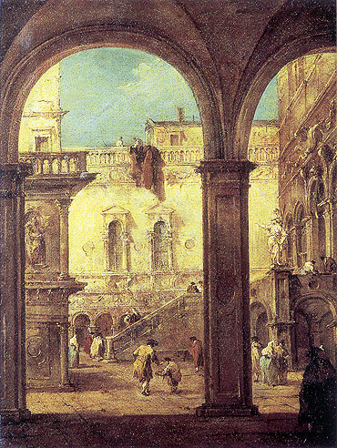 Capriccio with the courtyard of the Doge's Palace, c.1770 | Francesco Guardi | Giclée Canvas Print
