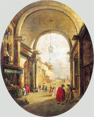 Capriccio with the Archway of the Torre dell'Orologio, a.1780 | Francesco Guardi | Giclée Canvas Print
