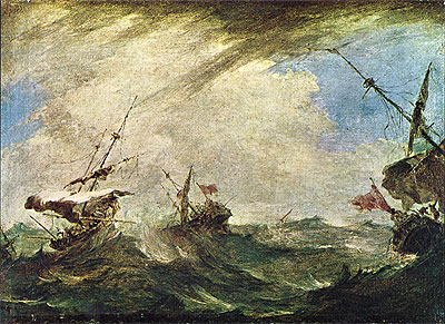 Ships in the Sea, Thunder-Storm, c.1765/70 | Francesco Guardi | Giclée Leinwand Kunstdruck