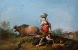 Erholung auf dem Land, c.1745/50 von Francesco Zuccarelli | Leinwand Kunstdruck