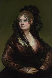 Doña Isabel de Porcel, b.1805 von Goya | Leinwand Kunstdruck