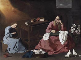 Christ and the Virgin in the House at Nazareth, c.1635/40 by Zurbaran | Canvas Print