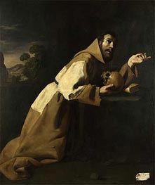 St. Francis in Meditation | Zurbaran | Gemälde Reproduktion