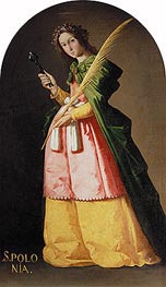 St. Apollonia, c.1636 von Zurbaran | Leinwand Kunstdruck