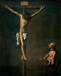 Zurbaran | St. Luke as a Painter before Christ on the Cross | Giclée Canvas Print