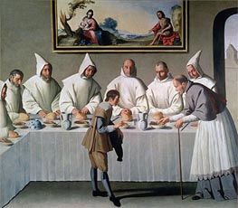 St. Hugh of Cluny in the Refectory of the Carthusians, 1633 by Zurbaran | Canvas Print