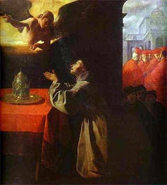 St Bonaventura in Prayer, 1629 by Zurbaran | Canvas Print