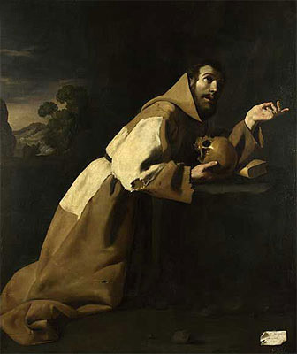 St. Francis in Meditation, 1639 | Zurbaran | Giclée Leinwand Kunstdruck