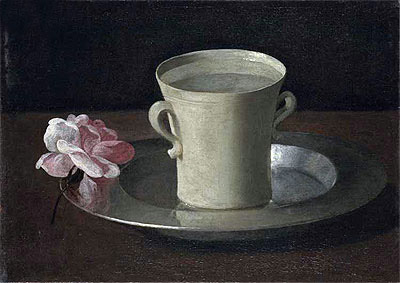 A Cup of Water and a Rose on a Silver Plate, c.1630 | Zurbaran | Giclée Leinwand Kunstdruck