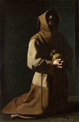 Saint Francis in Meditation, c.1635/39 | Zurbaran | Giclée Leinwand Kunstdruck