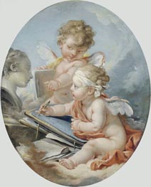 Drawing, undated by Boucher | Canvas Print