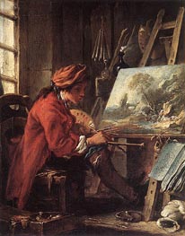 Painter in his Studio, undated by Boucher | Canvas Print