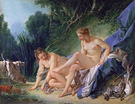 Diana Resting after her Bath, 1742 von Boucher | Leinwand Kunstdruck