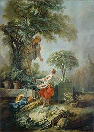 Landscape with Figures Gathering Cherries, 1768 by Boucher | Canvas Print