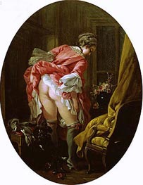 The Raised Skirt, 1742 von Boucher | Leinwand Kunstdruck