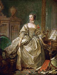 Mme. Pompadour (Jeanne Antoinette Poisson, Marquise de Pompadour), undated by Boucher | Canvas Print