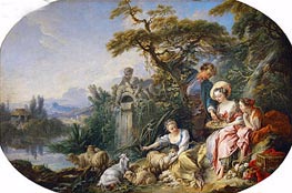 The Shepherd's Presents (The Nest), undated by Boucher | Canvas Print