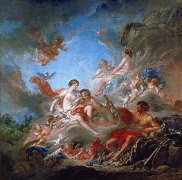 Vulcan Presents to Venus the Armour for Aeneas, 1757 von Boucher | Leinwand Kunstdruck
