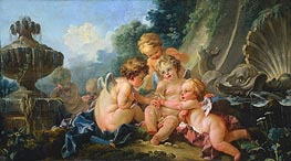 Cupids in Conspiracy, c.1740/50 von Boucher | Leinwand Kunstdruck