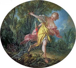 Rhea Sylvia Fleeing from the Wolf, 1756 von Boucher | Leinwand Kunstdruck
