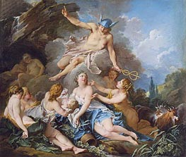 Mercury Confiding the Infant Bacchus to the Nymphs, c.1732/34 by Boucher | Canvas Print