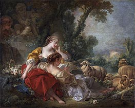 Two Shepherdesses, 1760 by Boucher | Canvas Print
