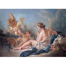 The Muse Euterpe (A Reclining Nymph Playing the Flute with Putti) - Boucher