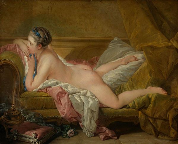 Boucher | Reclining Girl, 1752 | Giclée Canvas Print