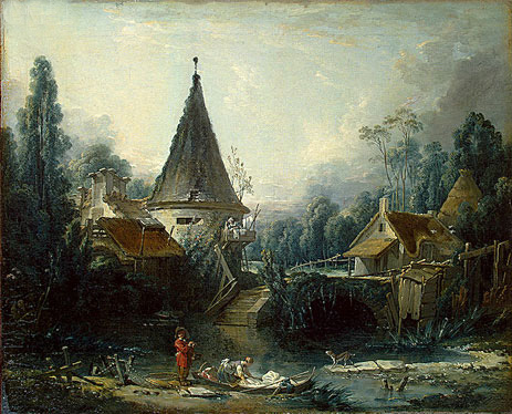 Landscape Near Beauvais, c.1740 | Boucher | Giclée Leinwand Kunstdruck