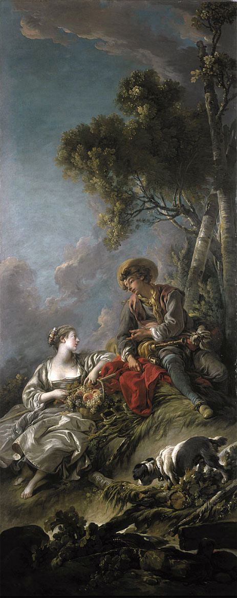 Eine pastorale Szene, 1762 von Boucher | Leinwand-Kunstdruck