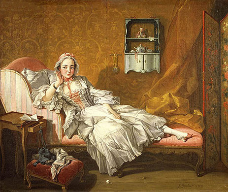 Boucher | A Lady on Her Day Bed, 1743 | Giclée Leinwand Kunstdruck