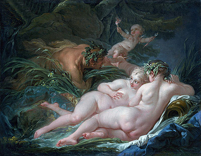 Pan und Syrinx, 1759 von Boucher | Leinwand-Kunstdruck