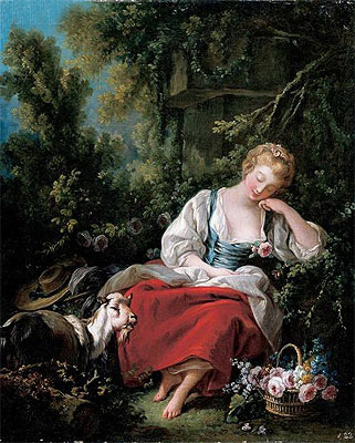 Dreaming Shepherdess, c.1760/63 | Boucher | Giclée Canvas Print