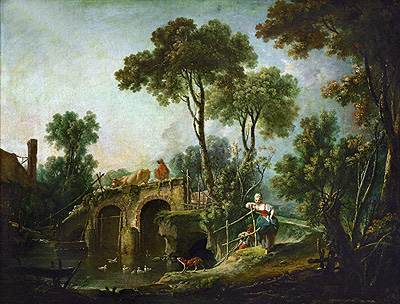 The Bridge, 1751 | Boucher | Giclée Canvas Print