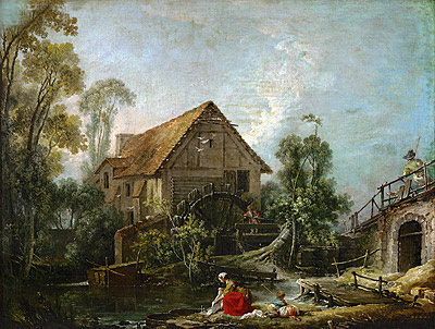 Die Mühle, 1751 von Boucher | Leinwand-Kunstdruck