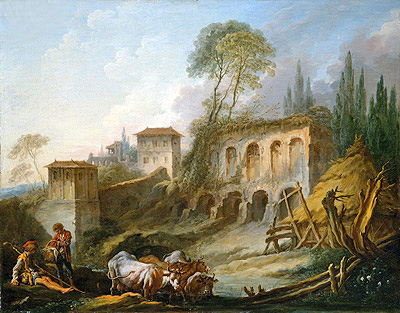 Capriccio View from the Campo Vaccino, 1734 | Boucher | Giclée Canvas Print