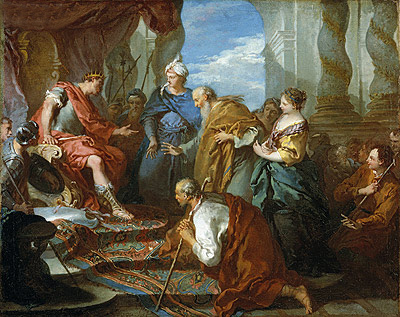 Joseph stellt seinen Vater und seine Brüder dem ..., c.1723 von Boucher | Leinwand-Kunstdruck