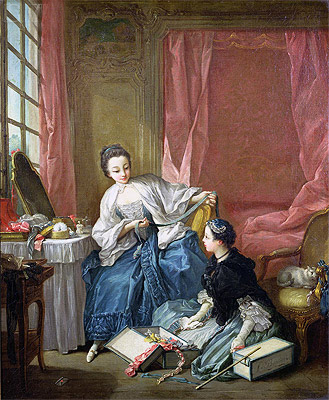 Die Modistin, c.1746 von Boucher | Leinwand-Kunstdruck